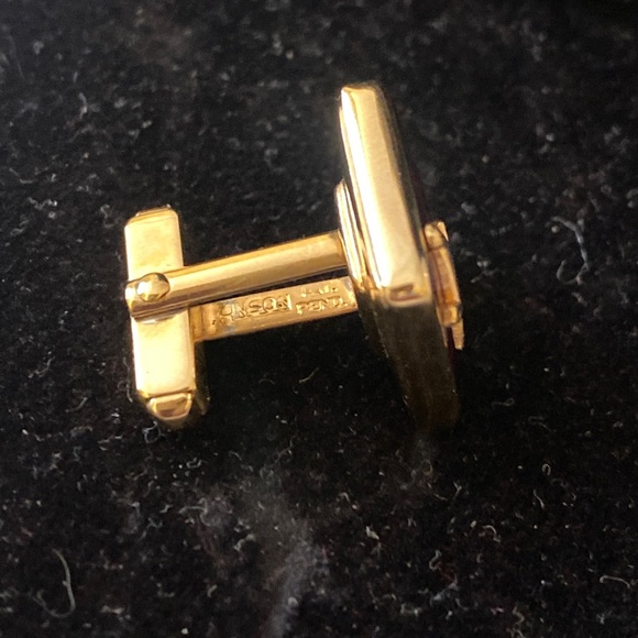 VINTAGE MASON Masonic Freemason Goldtone Red Enamel Cuff links Jewelry Mens - Picture 10 of 11